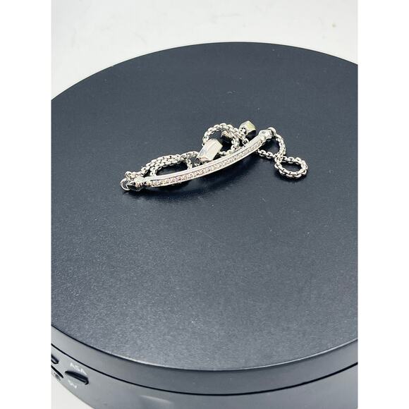 Kendra Scott Ott Bolo Adjustable Sparkling CZ Chain Bracelet in Silver Rhodium - Picture 7 of 7